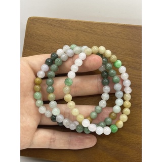 สร้อยข้อมือหยก เซ็ต 3 ชิ้น ขนาด 6 มิล เกรดพรีเมียมเนื้อวุ้น