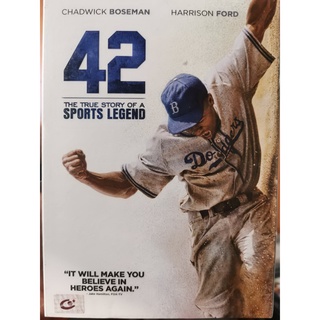 DVD ปก​สวม​ : 42 (2013) ตำนานนักหวดสะท้านโลก " Chadwick Boseman , Harrison Ford , Nicole Beharie "