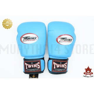 นวมชกมวย TWINS SPECIAL BOXING GLOVES BGVL-3 Light Blue นวมต่อยมวย หนังแท้ สีฟ้า