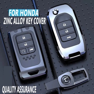 【ใหม่】ปลอกกุญแจรีโมตรถยนต์ โลหะผสมสังกะสี สําหรับ Honda Civic City Jazz Brio BRV Accord CRV