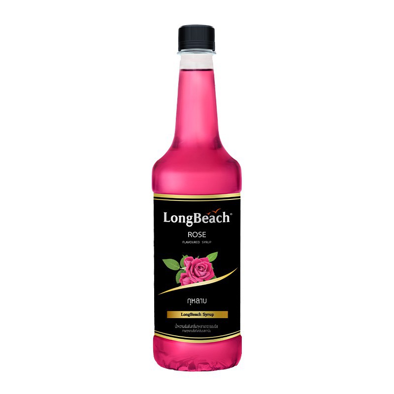 ลองบีชไซรัปกุหลาบ ขนาด 740มล. LongBeach Rose Syrup size 740 ml.