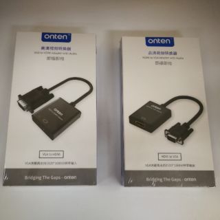 สายแปลงออกจอมอนิเตอร์ ONTEN แท้ แปลงสัญญาณ VGA to HDMI / HDMI to VGA adapter Full HD