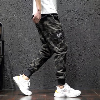 กางเกง ขายาว พิมลายทหาร camouflage พร้อมส่ง