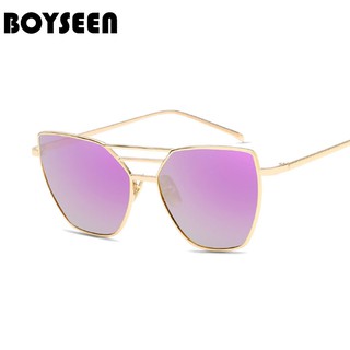 BOYSEEN แมวตาแว่นเลนส์ UV400 ป้องกันแว่นกันแดดกรอบโลหะสี 977