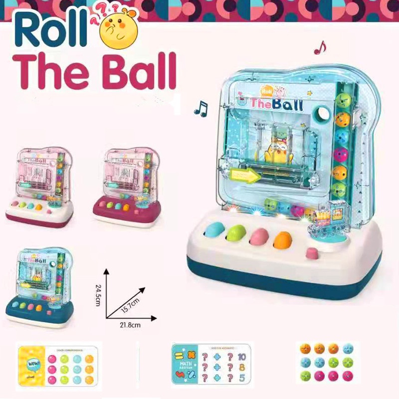 รุ่นหมุนอัตโนมัติ เสียง-ไฟ The ball ของเล่นแยกสี แสนสนุกมาพร้อมการ์ดโจทย์