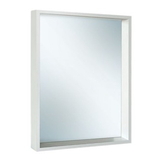 KASSA กระจกกรอบไม้ พร้อมชั้นวาง ทรงสี่เหลี่ยม รุ่น DA-06-18 ขนาด 55 x 70 ซม. สีขาว