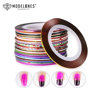 Modelones เทปสติ๊กเกอร์ตกแต่งเล็บสีทองสีเงิน 30 สี