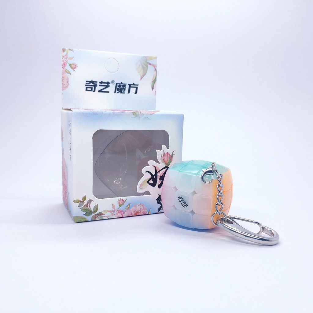พวงกุญแจ รูบิค 3x3 รูบิค ของแท้ อย่างดี rubik 3x3 QiYi Pillowed 3x3 keychain Jelly Magic Cube rubix 