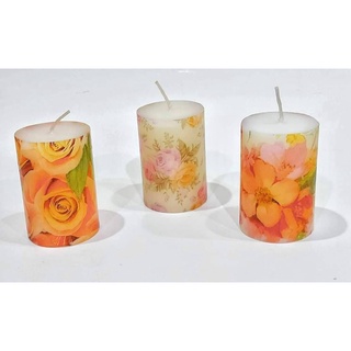 เทียนหอม ลายดอกไม้ สวยๆ - Handmade scented candle [flower design]