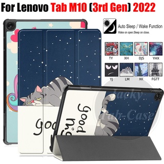 TabM10Gen3 เคสแท็บเล็ตหนัง PU ฝาพับแม่เหล็ก กันเหงื่อ ปรับได้ พร้อมขาตั้ง ตั้งได้ สําหรับ Lenovo Tab M10 (3rd Gen) 2022 TB-328 10.1 นิ้ว TAP