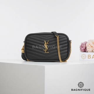 YSL MINI LOU LOU BLACK CHEVRON GHW