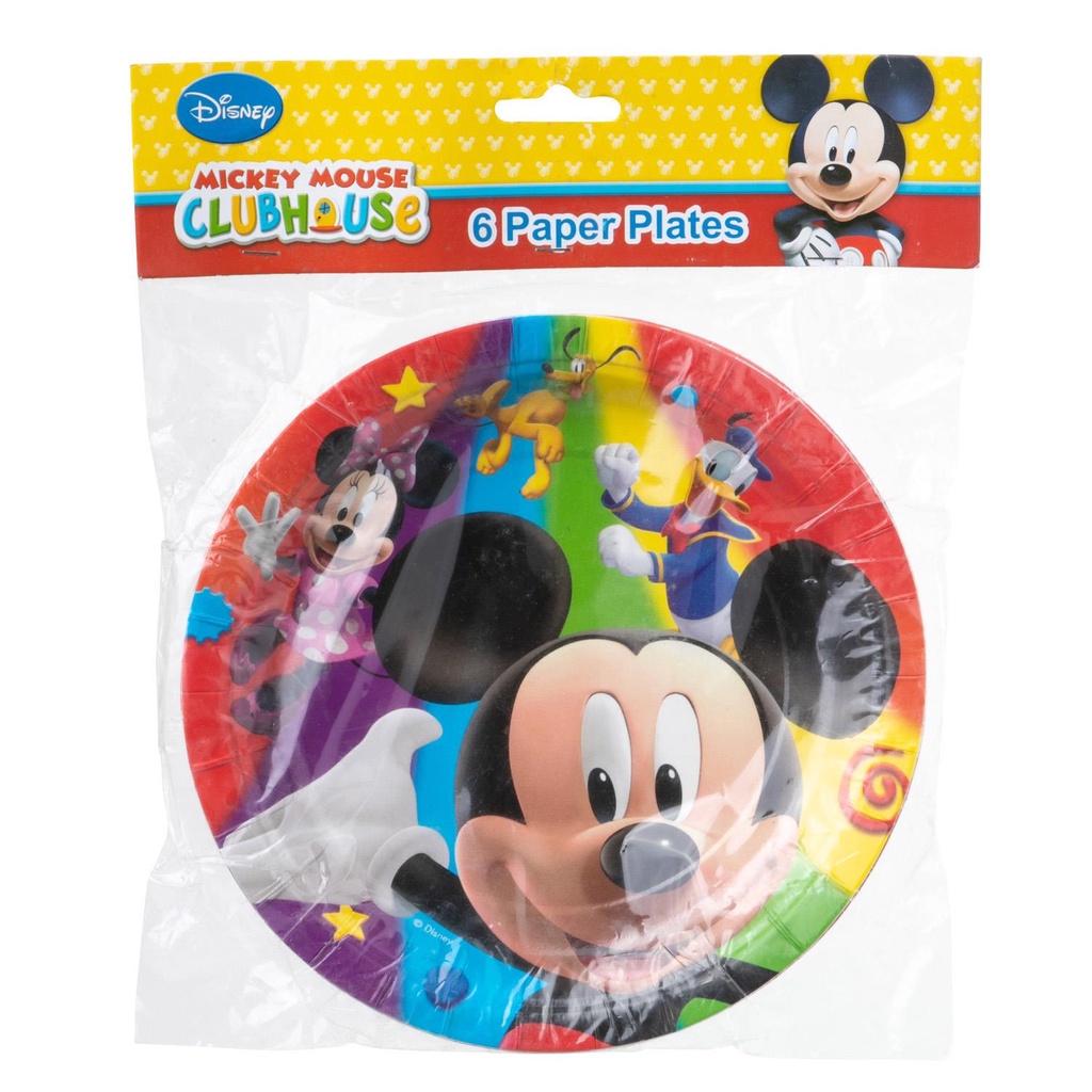 fujitoys.shop พร้อมส่ง SC-1001 ของใช้งานปาร์ตี้จานมิกกี้เม้าส์ ลิขสิทธิ์ถูกต้อง 18 cm แพ็คละ 6 ใบ แพ