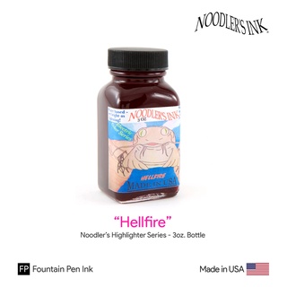 Noodlers "Hellfire" Highlighter Ink 3oz.Bottle - หมึกไฮไลท์เตอร์ สีบานเย็น ขนาด 3 ออนซ์