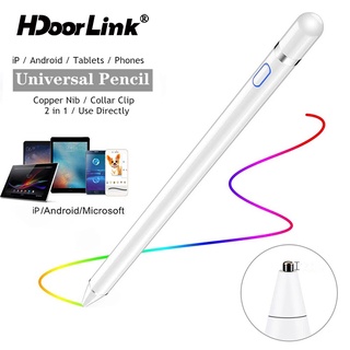 Hdoorlink Active Stylus ปากกาทัชสกรีน Capacitive อุปกรณ์ปากกาทัชสกรีน แผ่นดินสอ สําหรับ A-pple Pad Pro และ Android แท็บเล็ต ปากกาดิจิตอล