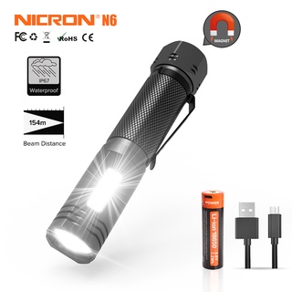 Nicron ไฟฉายสปอตไลท์ LED N6 WL81 IP67 แม่เหล็ก กันน้ํา 18650 N6 WL81