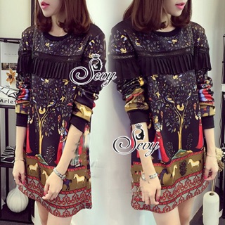 Pharaoh Egypt Style long sleeve mini dress