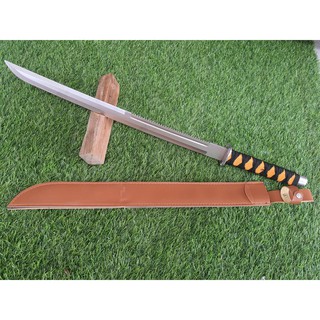 SAMURAI 70 cm. ใบสแตนเลส หนา 2.4 mm ใบเจาะพอดสวยงาม ยามรวมด้าม 70 เซนติเมตรเล่มสวย