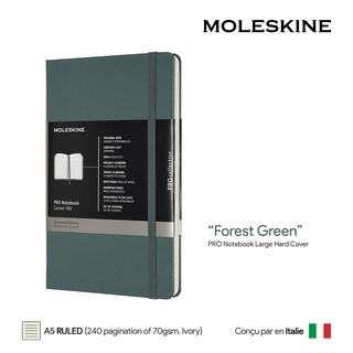 Moleskine PRO Notebook Large Hard Cover (A5) (Forest Green) - สมุดโน๊ต Moleskine รุ่นโปร A5 ปกแข็ง สีเขียว