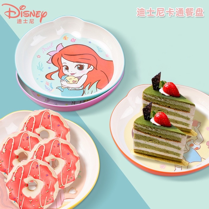 GIRLS DINNER PLATES GIRLS EATING UTENSILS DISNEY PRINCESS ARIEL MERMAID AURORA SNOW WHITE RAPUNZEL E