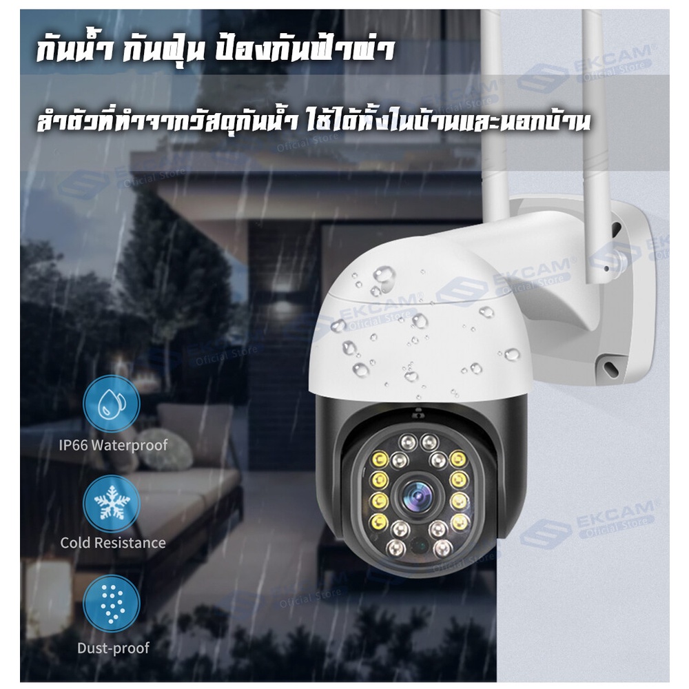 #2ชิ้น สุดคุ้ม# แอฟV380Pro กล้องวงจรปิด wifi 360° เมนูไทย/สีสันทั้งวัน 1296P HD outdoor cctv มีคู่มือการติดตั้งภาษาไทย