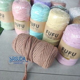 FuFuเชือกคอตตอน Single strand twist 3, 4mm./100m.14สี