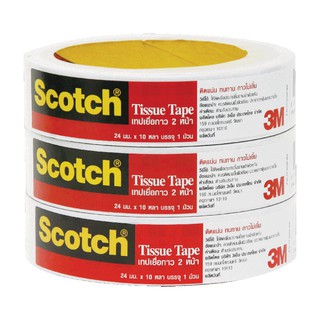 3เอ็ม เทปกาว 2 หน้า แบบบาง x 3 ม้วน 3M thin double-sided adhesive tape x 3 rolls