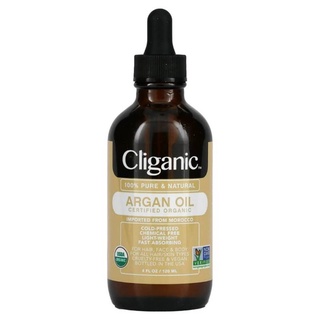 Cliganic 100% Pure &amp; Natural Certified Organic Argan Oil 4 fl oz (120 ml) น้ำมันอาร์แกน ออยล์