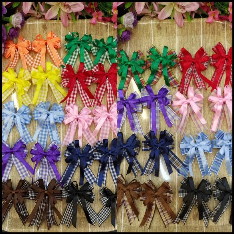 Back to school!!!👩🎓 โบว์สก๊อต 2ชั้น โบว์นักเรียน โบว์กิ๊ฟ BOW-PS22