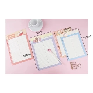 <พร้อมส่ง> กระดาษรีฟิว 🐰 ลายการ์ตูน 50แผ่น ไส้เติมสมุดA5,B5 หนา 80แกรม กระดาษ มีเส้น/ ตาราง สมุดโน๊ต มูจิสไตล์ Muji