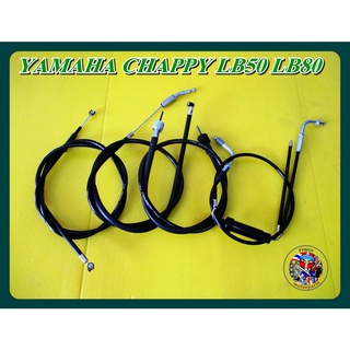 Yamaha Chappy LB50 LB80 Cable Complete Set 4Pcs. "Black"