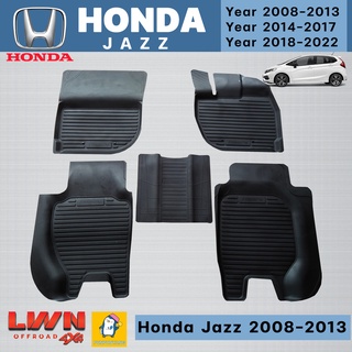 ผ้ายางปูพื้นรถเข้ารูปเกรด Premium HONDA JAZZ 2008-2013 เข้าชุด ขอบยกสูงกันน้ำหก มีรับประกันทุกชิ้น ทำความสะอาดง่าย