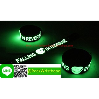 FALLING IN REVERSE ขายริสแบนด์เรืองแสง  FIR137GA Wristband สายรัดข้อมือวงร็อค