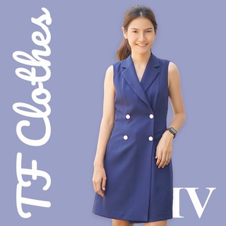 TF Clothes Dress IV - ชุดเดรสแขนกุดกระดุมหน้า เบลเซอร์แขนกุด เดรส เดรสสีพื้น เดรสสั้น