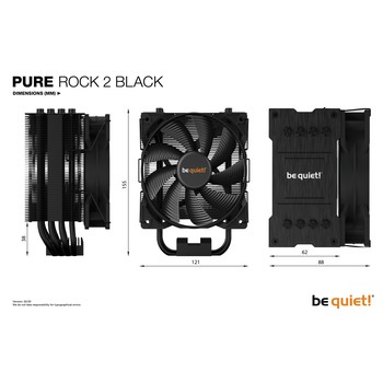 แถมขาล็อค LGA 1700 be quiet! Pure Rock 2 Black, BK007, 150W TDP, CPU Air Cooler พัดลมซีพียู BK007 รับประกัน3ปี