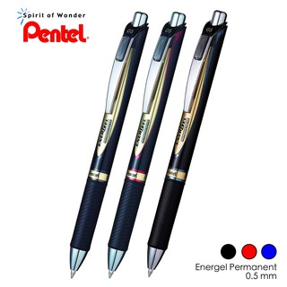 Pentel ปากกาหมึกเจล เพนเทล Energel Permanent "หมึกกันน้ำ" BLP75 0.5mm