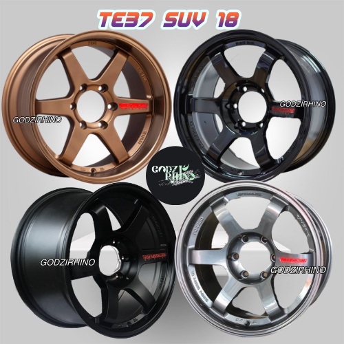 ล้อแม็ก Te37 Suv มี4สี (ชุดละ 4วง) ขอบ18 (18x6รู ) หน้ากว้าง 9 x 9 - OFF0  หยอดแดง ก้านยก ของแท้ ใหม