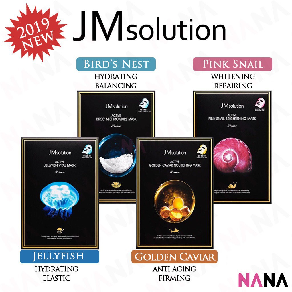 JM Solution Active Sheet Mask (Jellyfish / Bird's Nest / Golden Caviar / Pink Snail) NEW PRODUCT