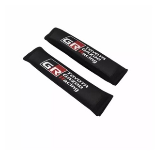 ราคาต่อคู่ หุ้มเบลท์ โตโยต้า กาซู จีอาร์ แต่งภายในรถยนต์ สีดำ GR TOYOTA Racing seat belt pad sleeve protector BLACK