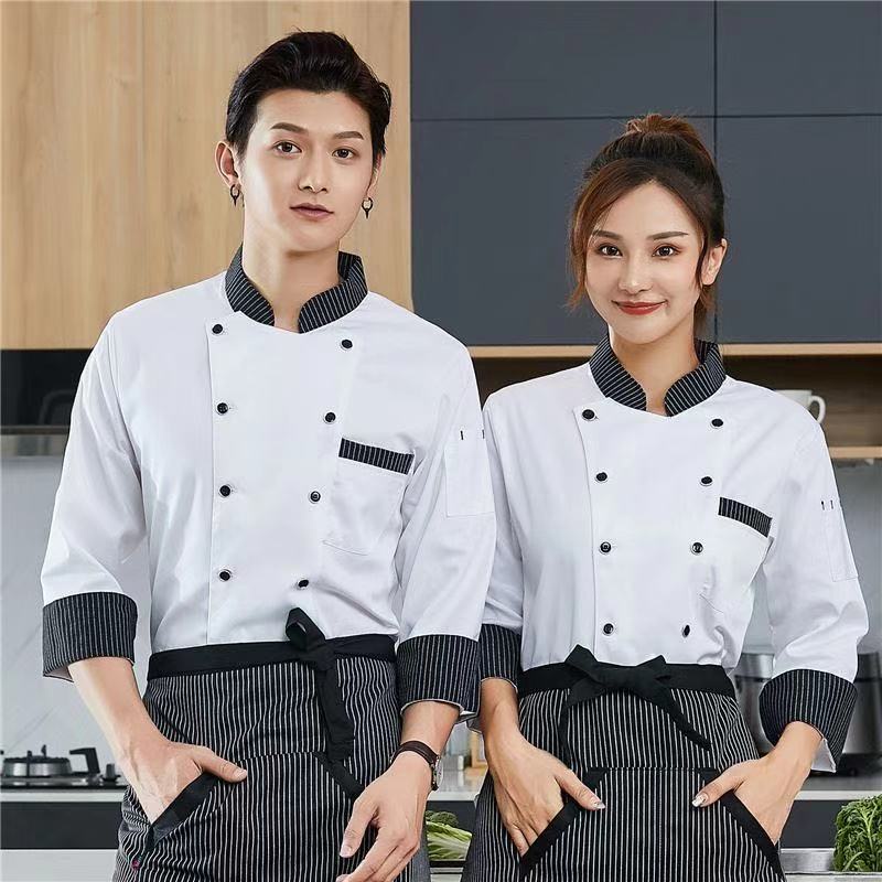 เสื้อแจ็กเก็ตเชฟ แขนยาว สําหรับเชฟทําอาหาร เหมาะกับทุกเพศ