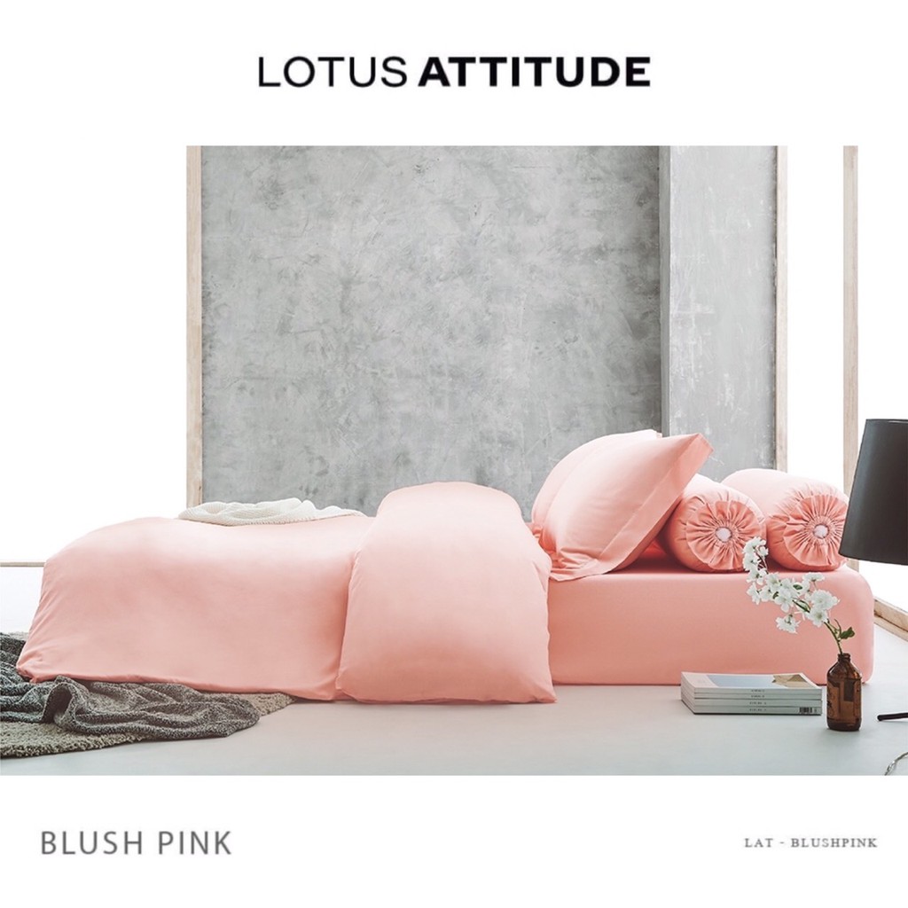 [ของแท้ 💯%] LAT-BLUSH PINK : เครื่องนอนโลตัส Lotus รุ่น ATTITUDE (สีพื้น) | ผ้าปูที่นอน 3.5, 5, 6 ฟุต , ผ้านวม