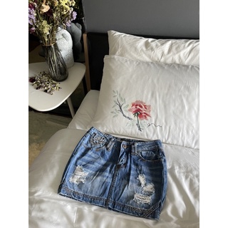 BUBBLEGUM Ripped Denim Skirt