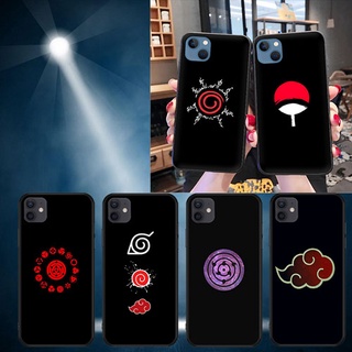 เคสโทรศัพท์มือถือแบบนิ่ม ลายโลโก้ akatsuki Uchiha Itachi สีดํา สําหรับ iPhone 5 5s SE 6 6s 6Plus 6sPlus 7 8 7Plus 8Plus