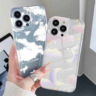 เคสโทรศัพท์มือถือ TPU ใส กันกระแทก ลายก้อนเมฆ ดวงจันทร์ สําหรับ Xiaomi Redmi Note 11 12 Pro 5G 11S 10 Pro 4G 10S Redmi 12C 11A 10C 9C