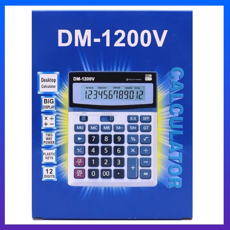 เครื่องคิดเลข หน้าจอ 12 หลัก รุ่น CASIO-DM-1200V-05h-Rat ราคา ถูกที่สุด ดีลบีเคเค แกลเลอรีภาพที่ 4