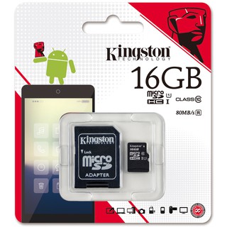 MICRO SD CARD 16GB  KINGSTON CLASS 10