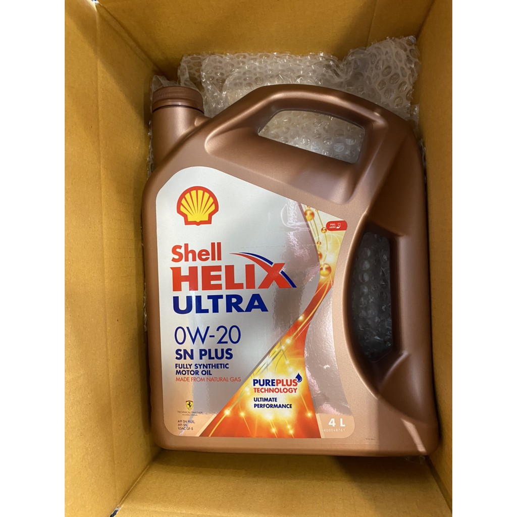 [จัดส่งฟรี] SHELL น้ำมันเครื่องสังเคราะห์แท้ 100% Helix Ultra เบนซิน 0W-20 (4 ลิตร)