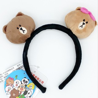 ที่คาดผม มีตุ๊กตาไลน์เฟรนด์ Line Friends Series Childrens Plush Brown Bear Headband