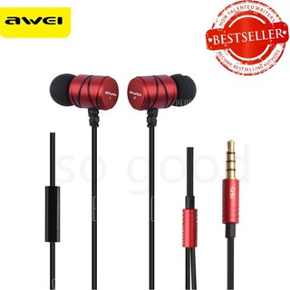 Awei หูฟัง Q5i In-Ear Earphone 3.5mm Jack Universal Smart Earphone (red/black)