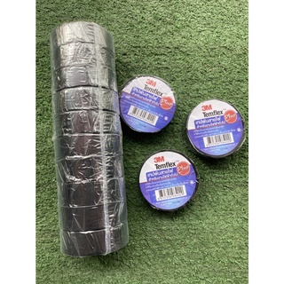 เทปพันสายไฟ 3M 10 เมตร Temflex Plus ขนาด ขนาดมาตรฐาน กว้าง x หนา : 19 x 0.125 mm ความยาว10m