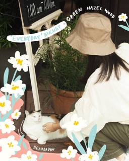 Beaubadin Green hazel wood bucket hat